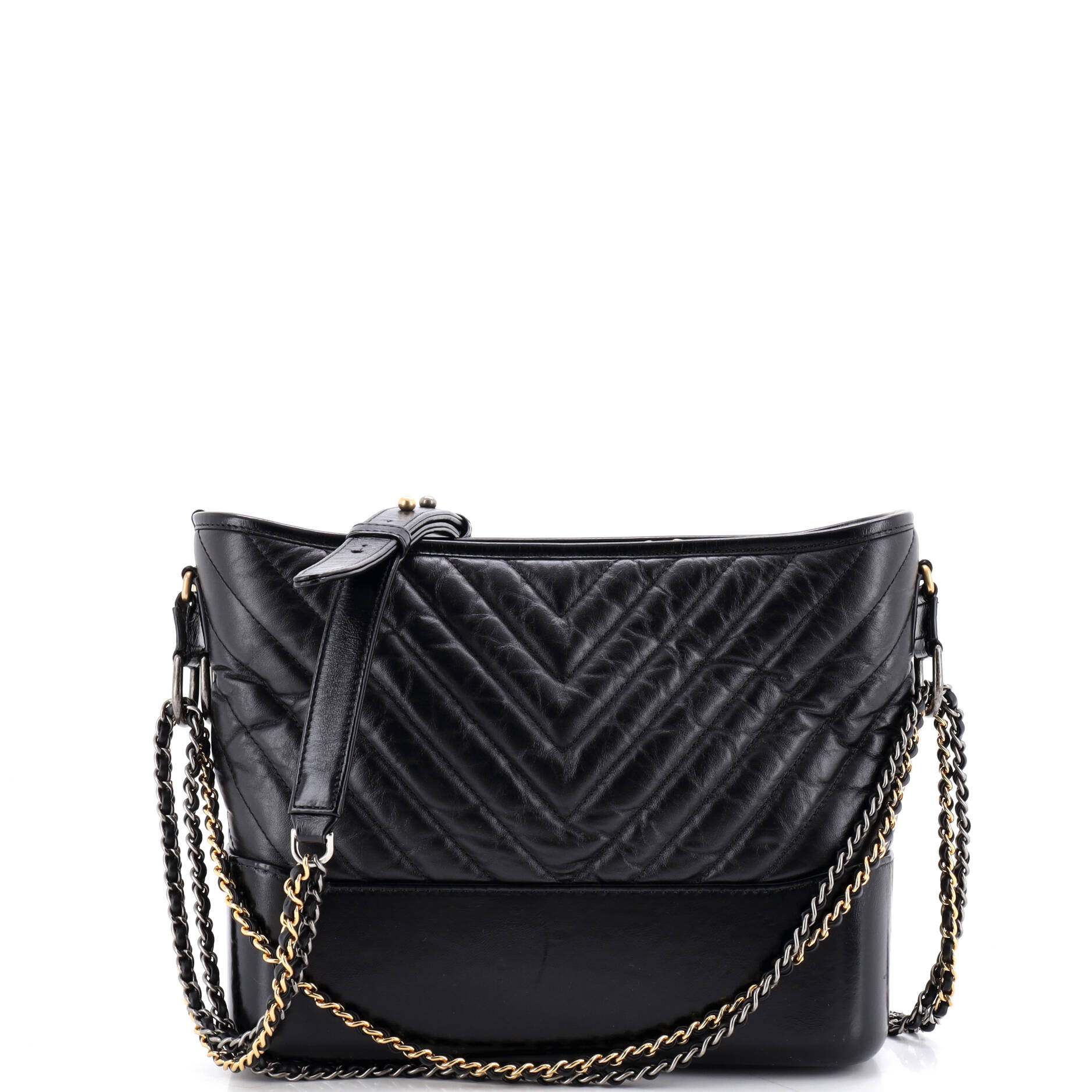 Gabrielle Hobo Chevron Aged Calfskin Medium