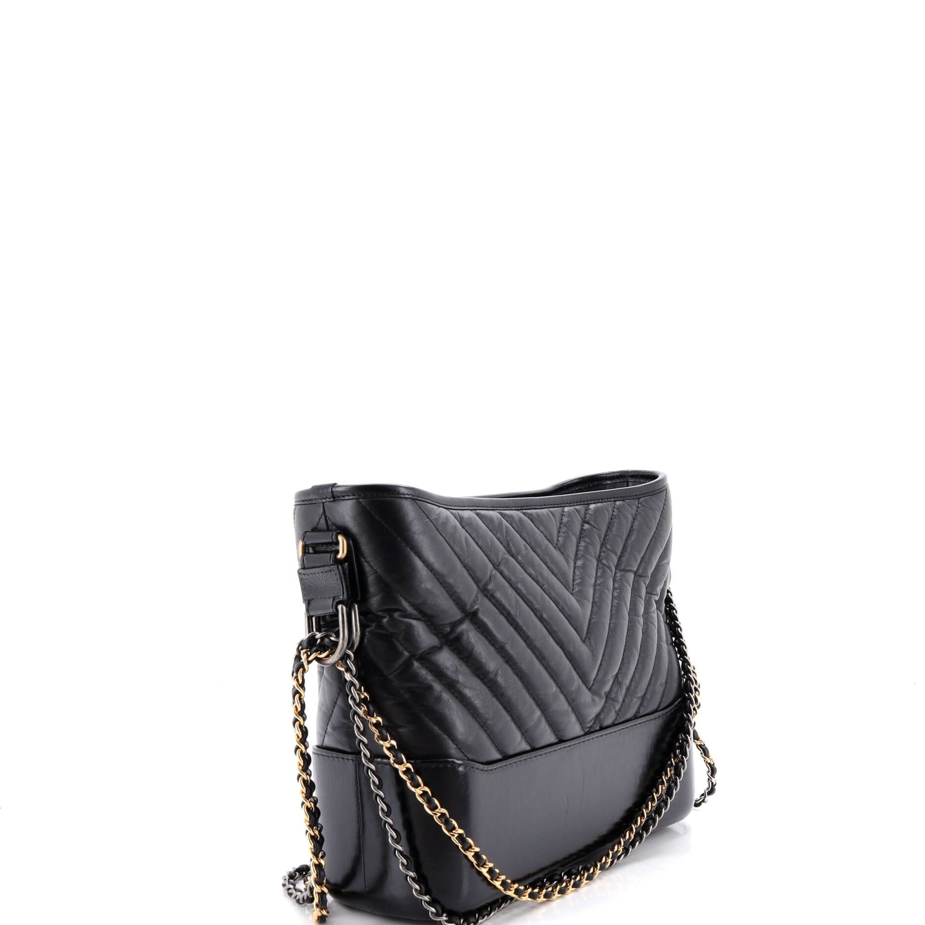 Gabrielle Hobo Chevron Aged Calfskin Medium
