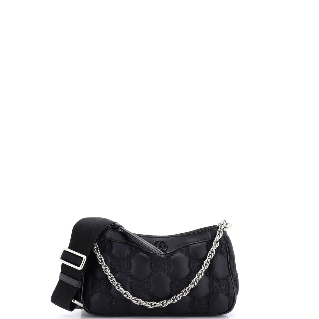 Zip Shoulder Bag GG Embossed Matelasse Nylon with Leather Mini