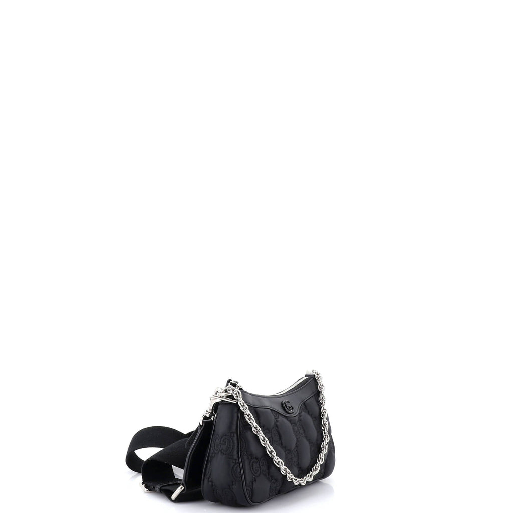 Zip Shoulder Bag GG Embossed Matelasse Nylon with Leather Mini