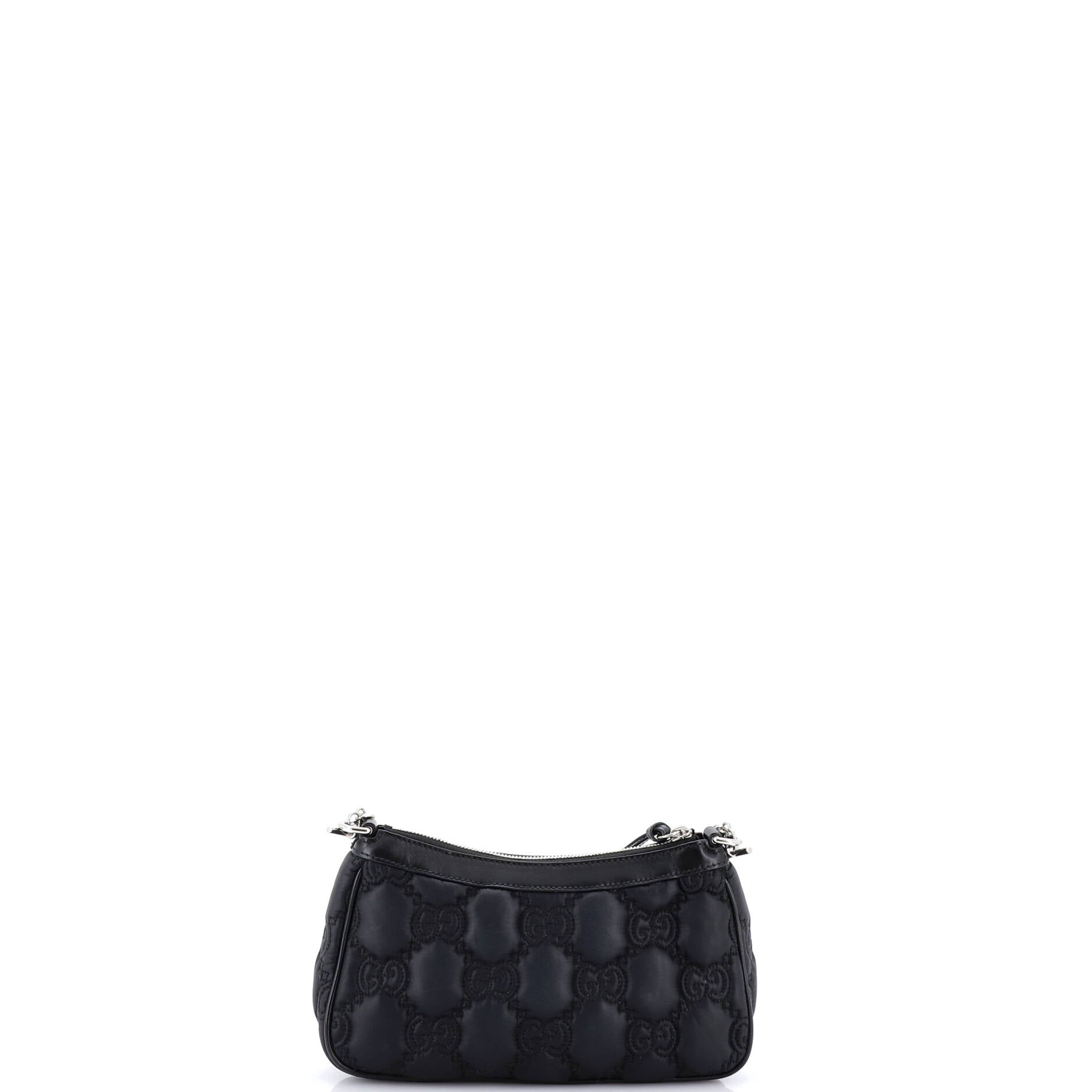 Zip Shoulder Bag GG Embossed Matelasse Nylon with Leather Mini