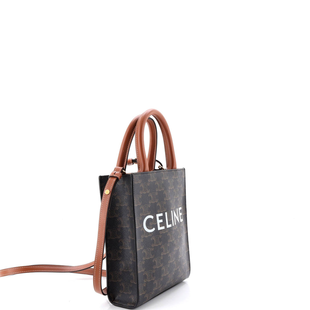 Vertical Cabas Tote Triomphe Coated Canvas Mini