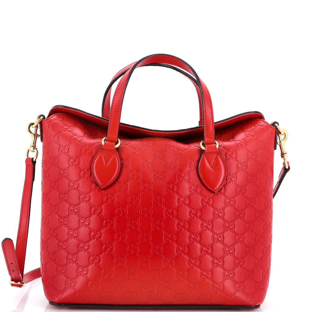 Signature Fold Over Tote Guccissima Leather Medium