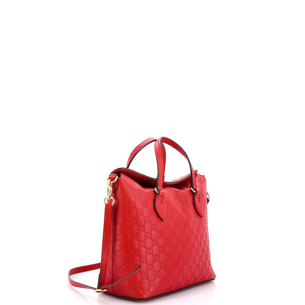 Signature Fold Over Tote Guccissima Leather Medium