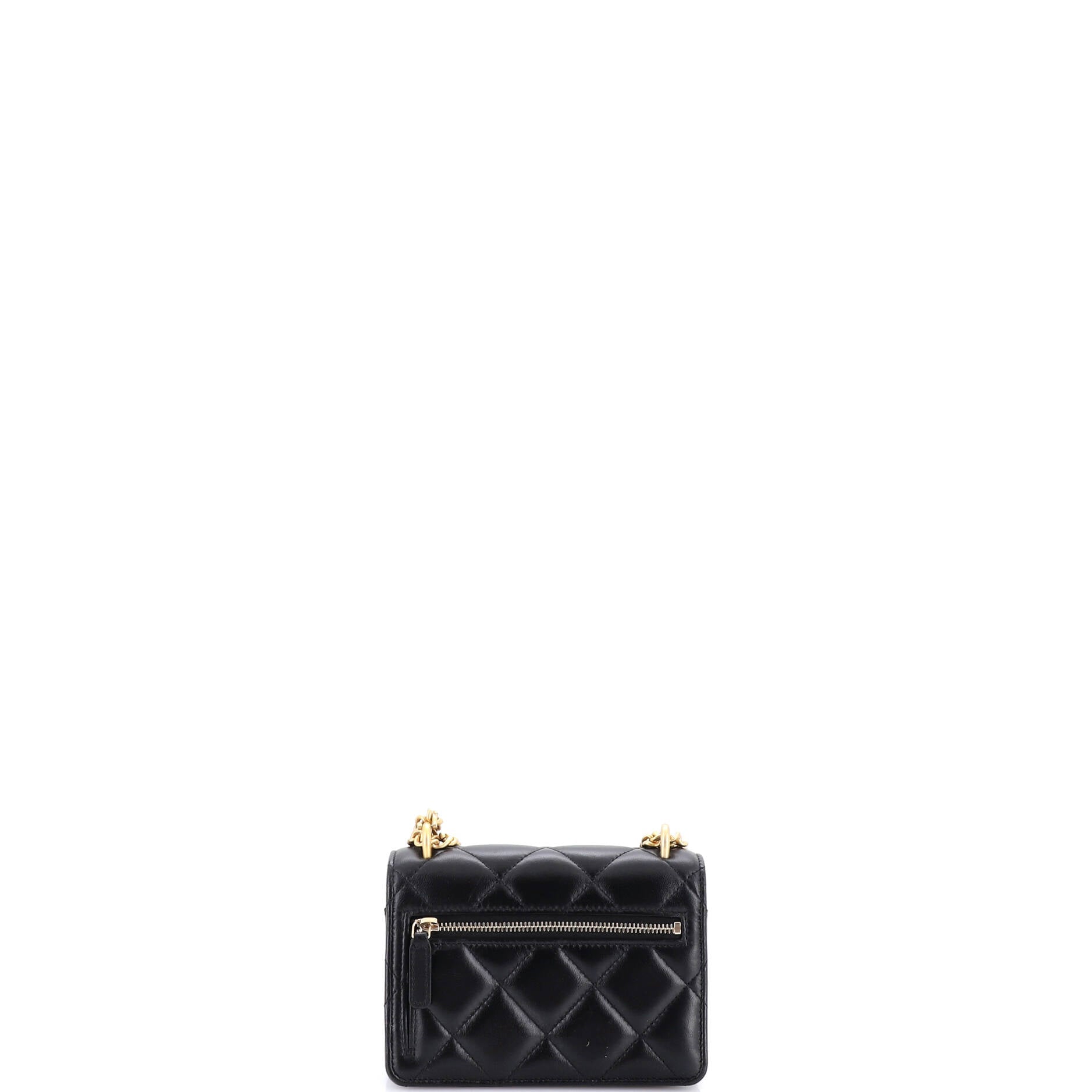 Pending CC Wallet on Chain Quilted Lambskin Mini