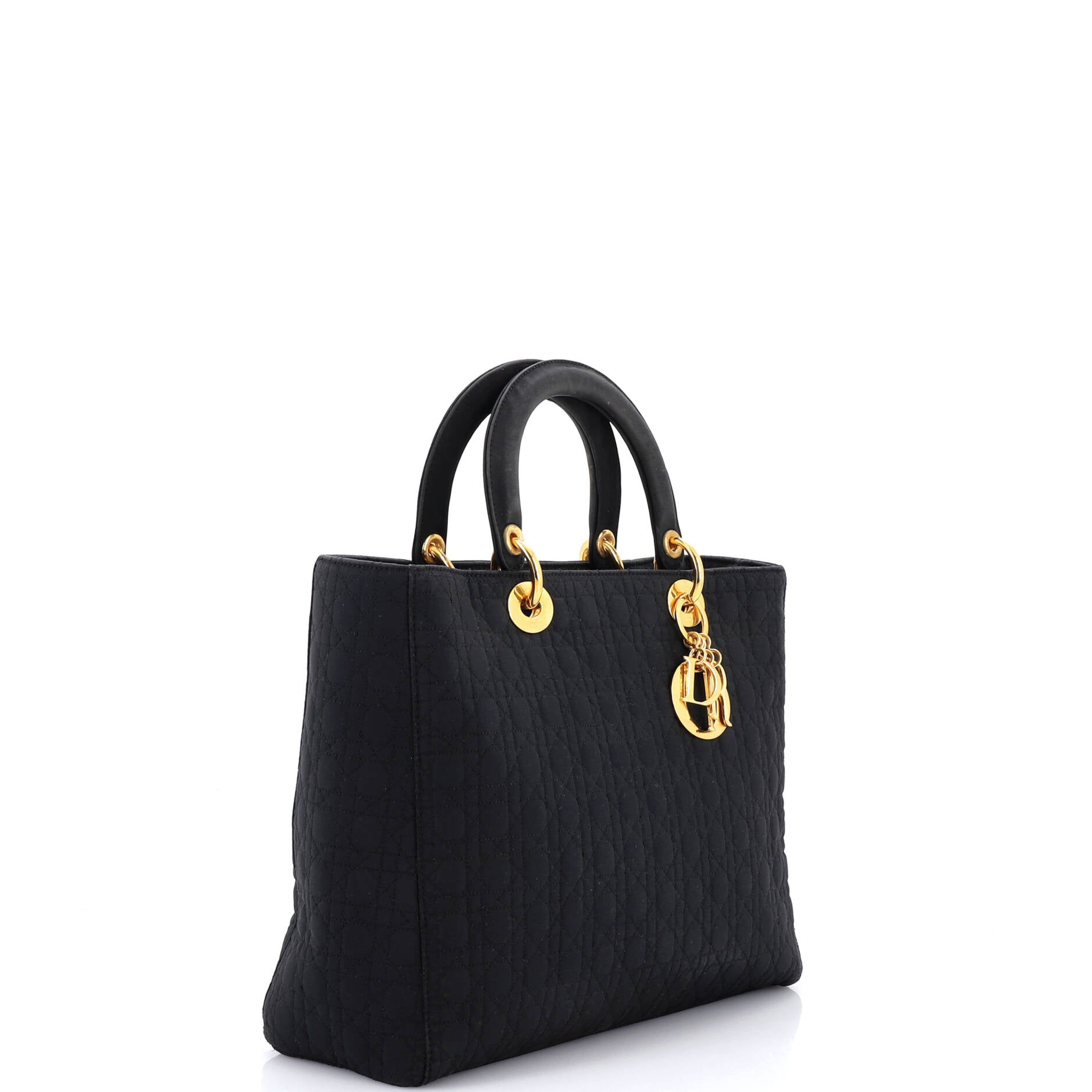 Vintage Lady Dior Bag Cannage Quilt Nylon Large