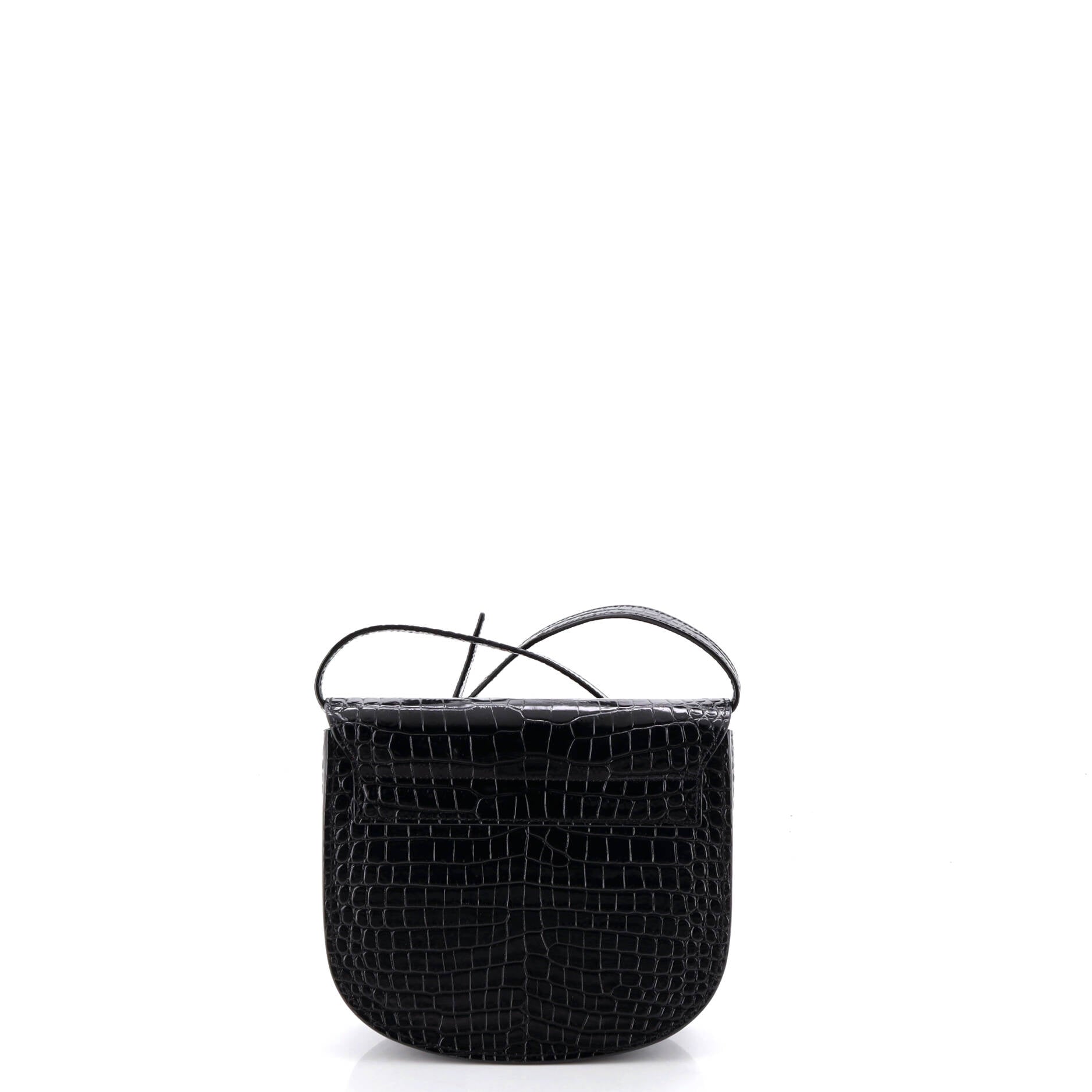 Kaia Shoulder Bag Crocodile Embossed Leather Small