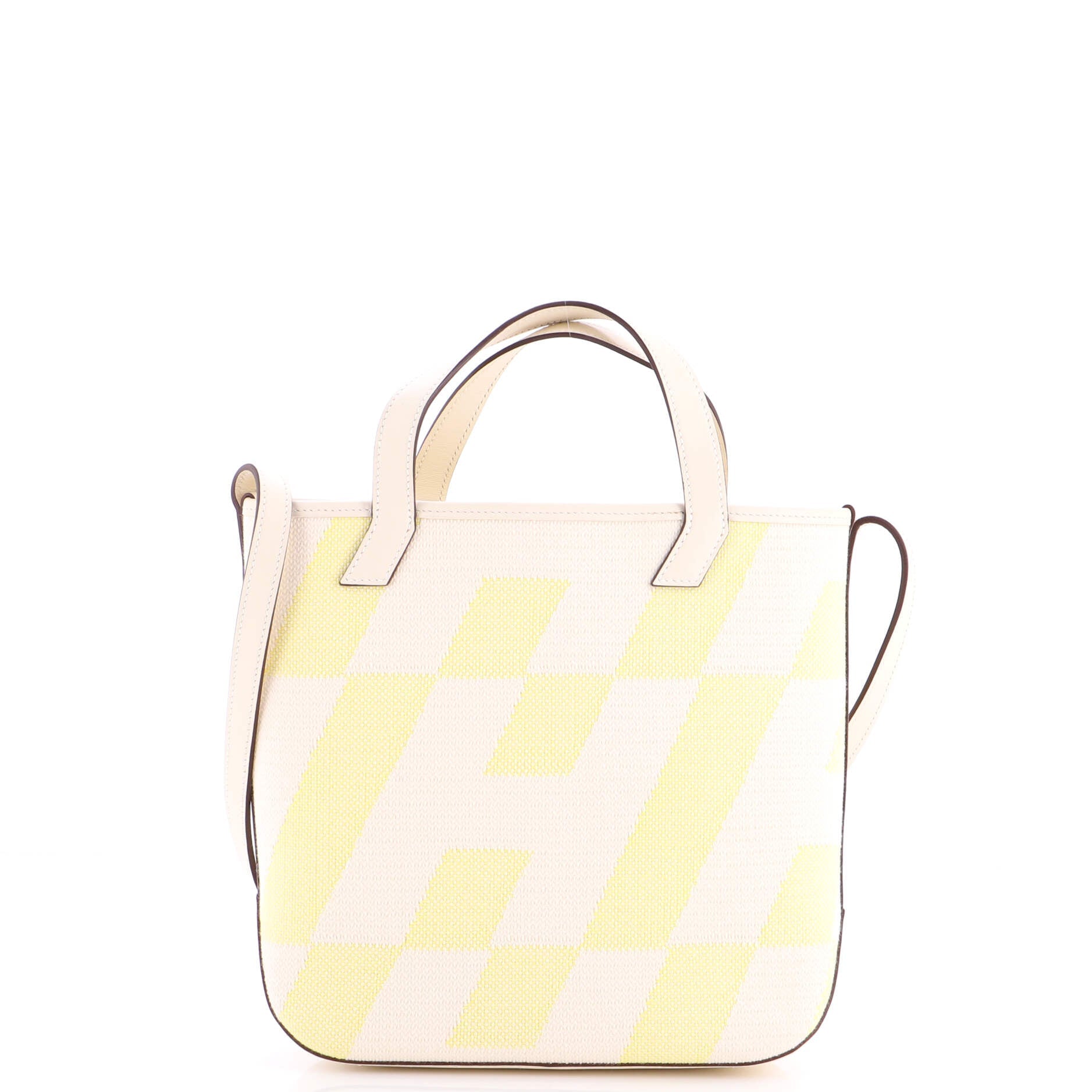 Cabas H en Biais Tote Canvas with Leather 27