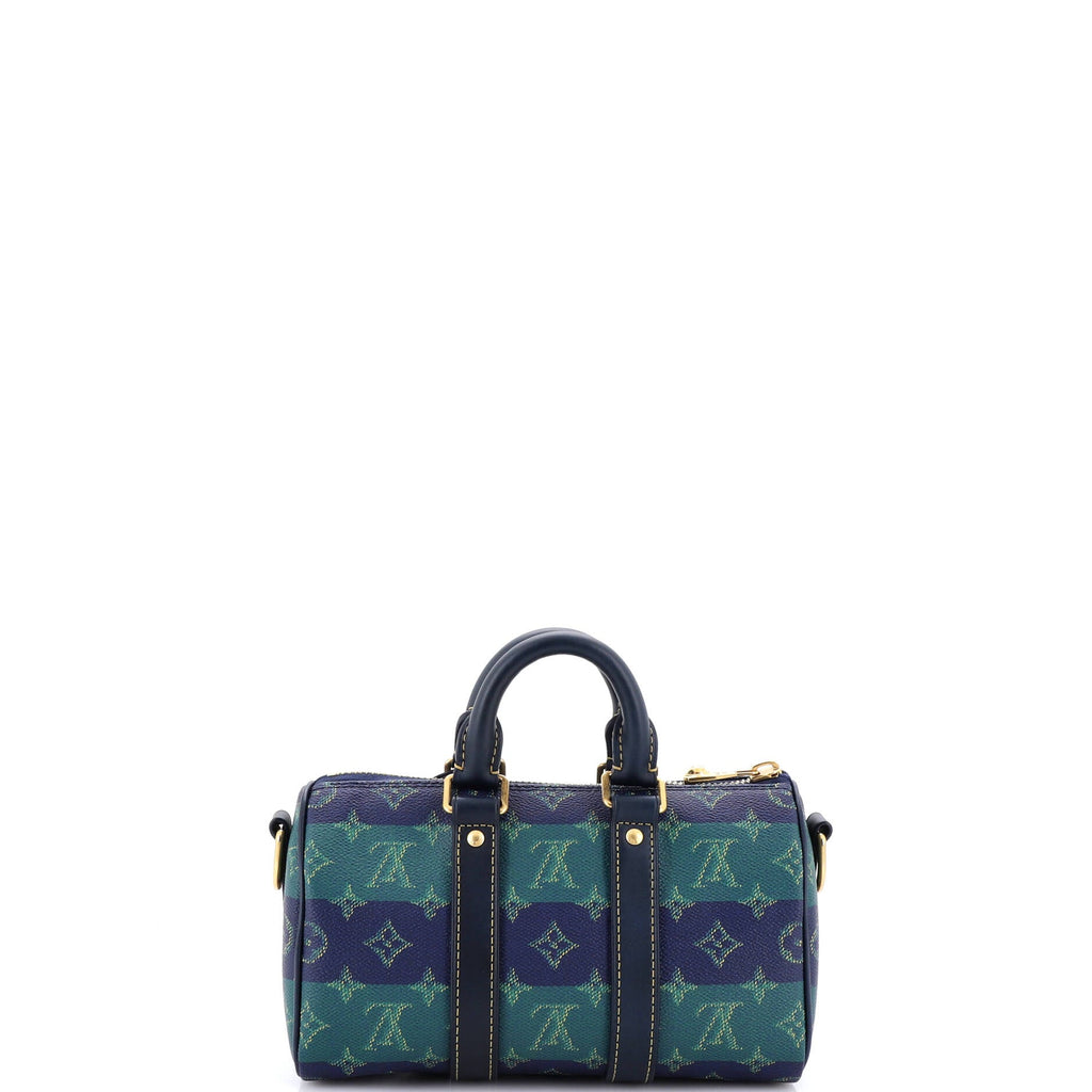 Keepall Bandouliere Bag Limited Edition Marque Deposee Stripes Monogram Heritage Canvas 25