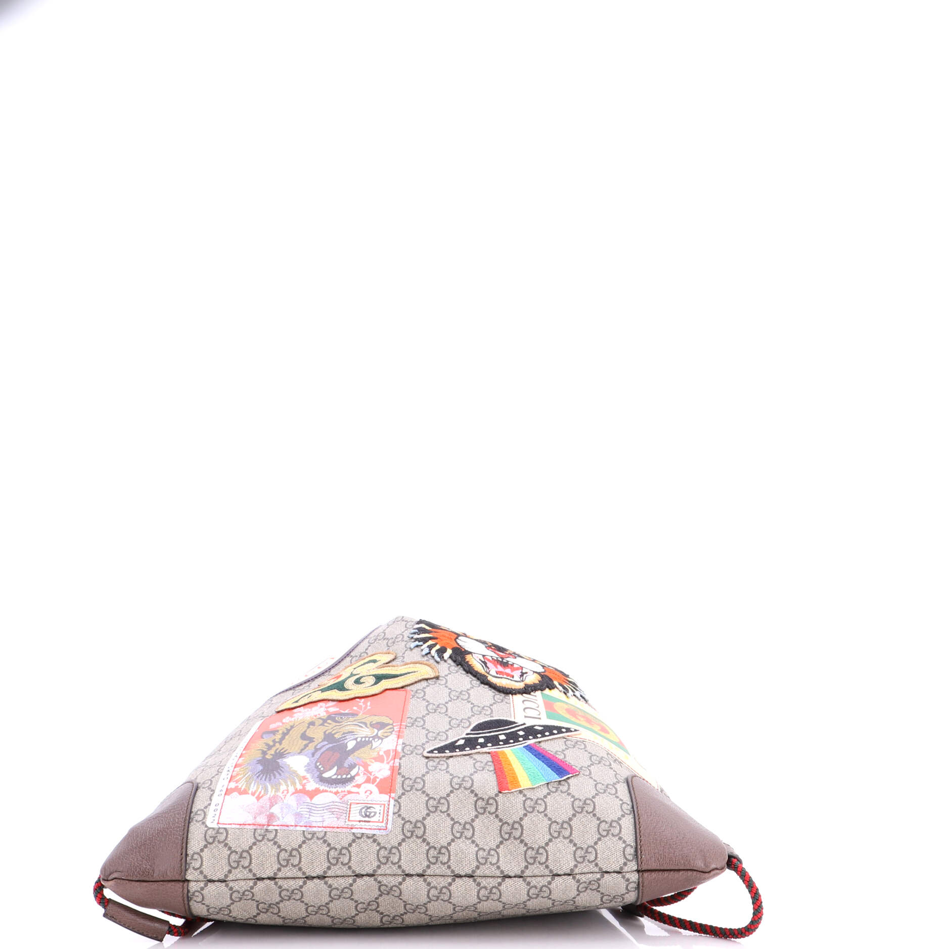 Courrier Soft Drawstring Backpack GG Coated Canvas with Applique Medium