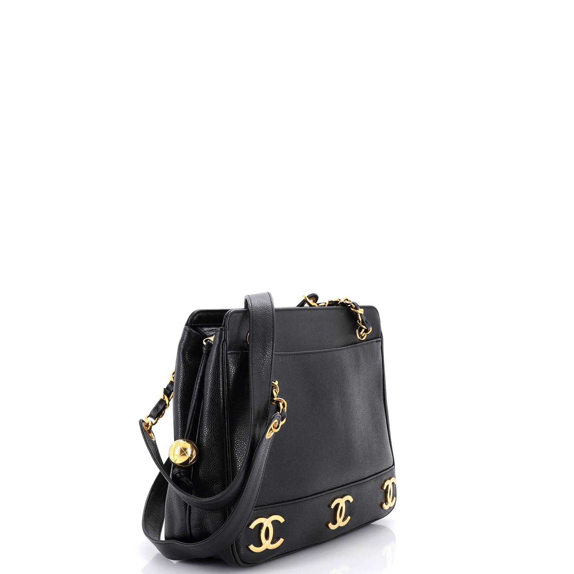 Vintage Metal CC Shoulder Bag Caviar Medium