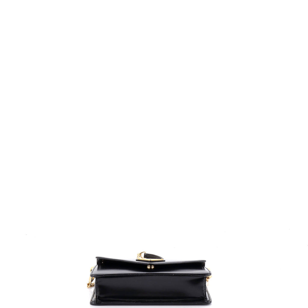 Triangle Logo Envelope Chain Crossbody Bag Leather