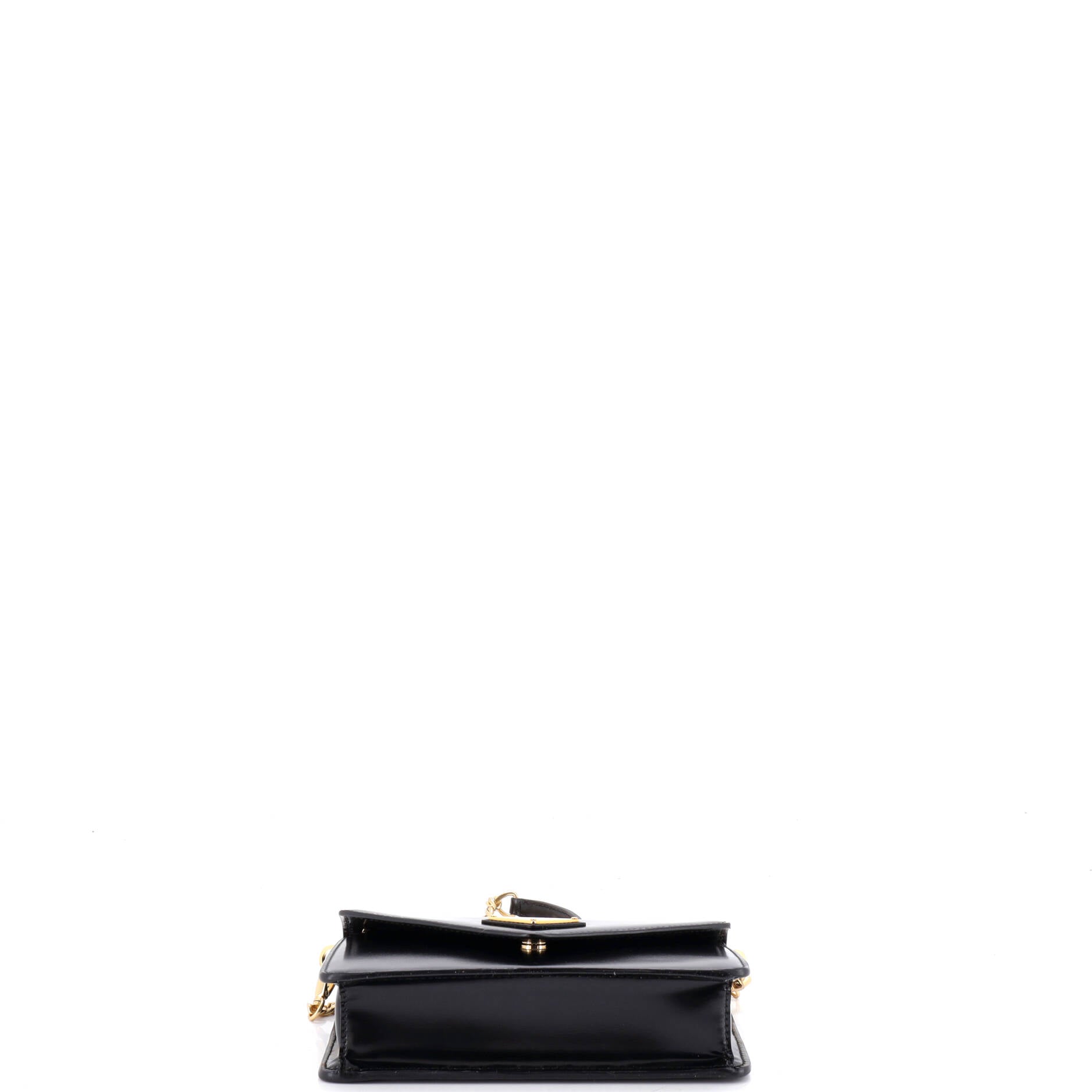 Triangle Logo Envelope Chain Crossbody Bag Leather
