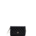 Pearl Strap Wallet on Chain Quilted Lambskin