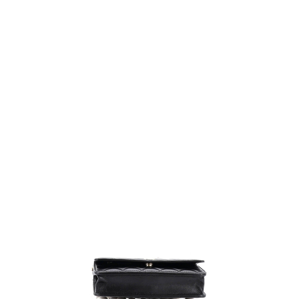 Pearl Strap Wallet on Chain Quilted Lambskin