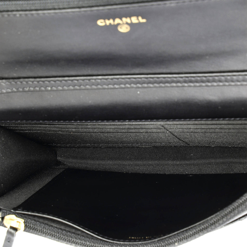 Pearl Strap Wallet on Chain Quilted Lambskin