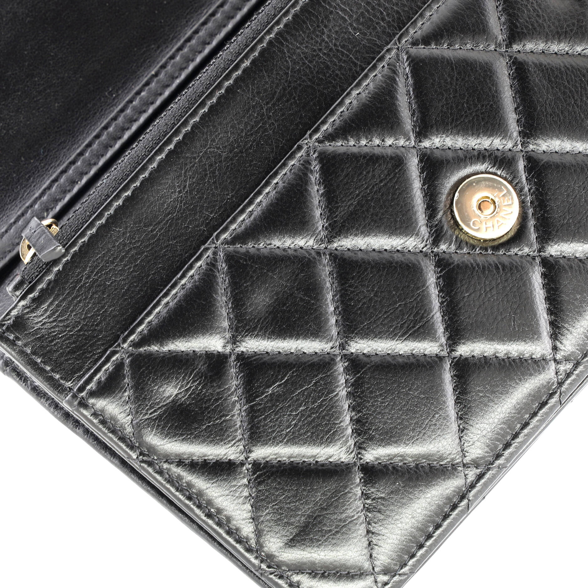 Pearl Strap Wallet on Chain Quilted Lambskin