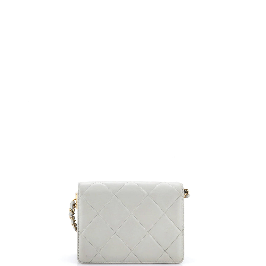 Crystal Geometric Frame CC Flap Bag Quilted Calfskin Mini