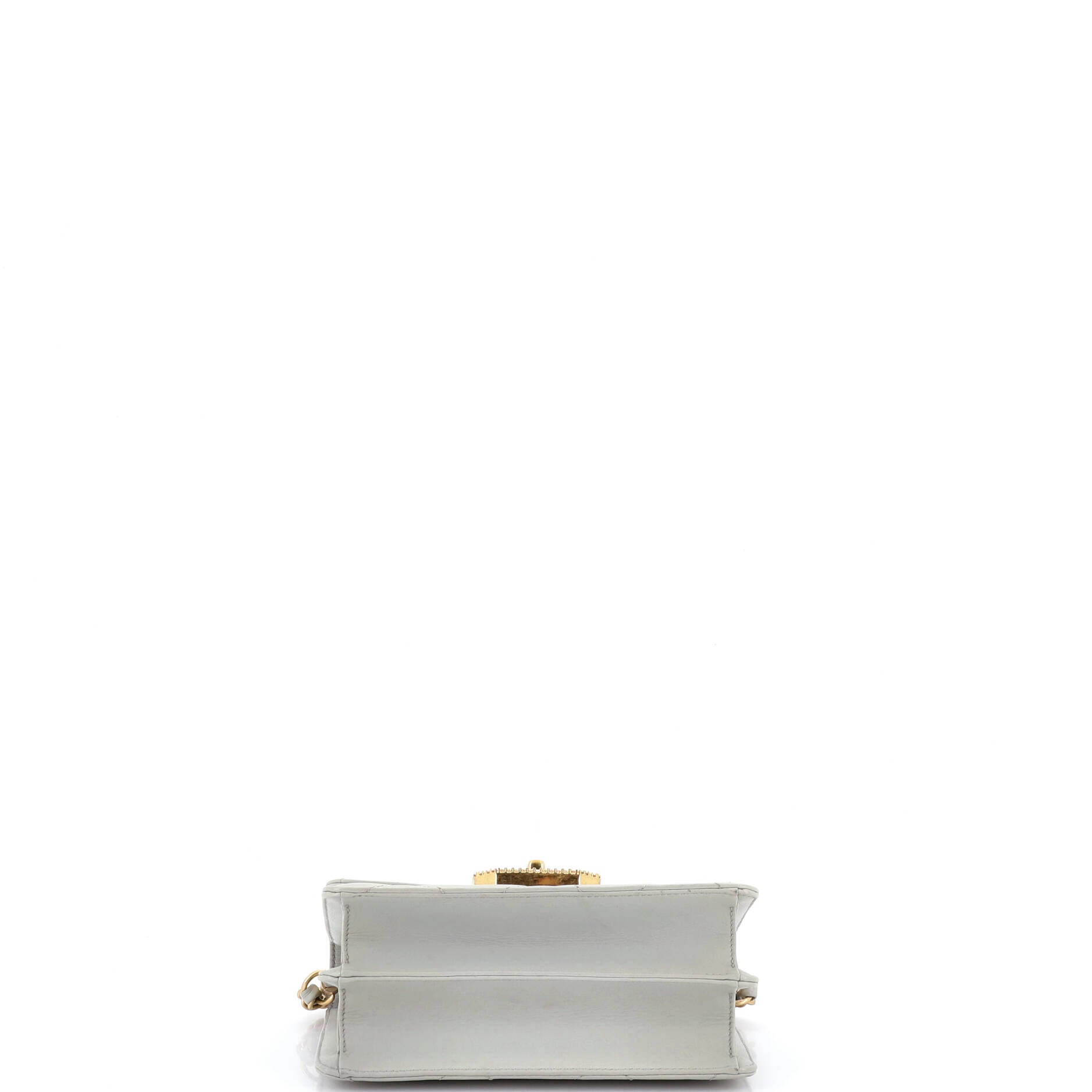 Crystal Geometric Frame CC Flap Bag Quilted Calfskin Mini