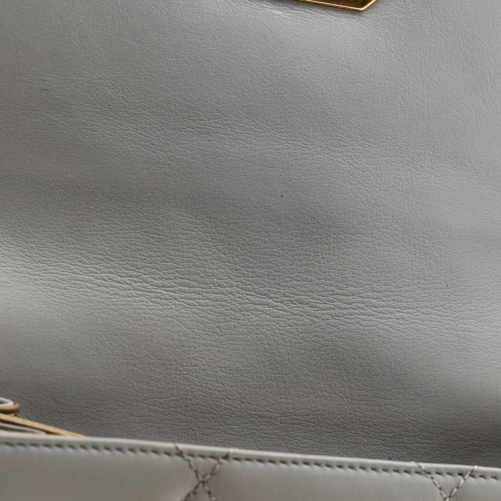 Crystal Geometric Frame CC Flap Bag Quilted Calfskin Mini