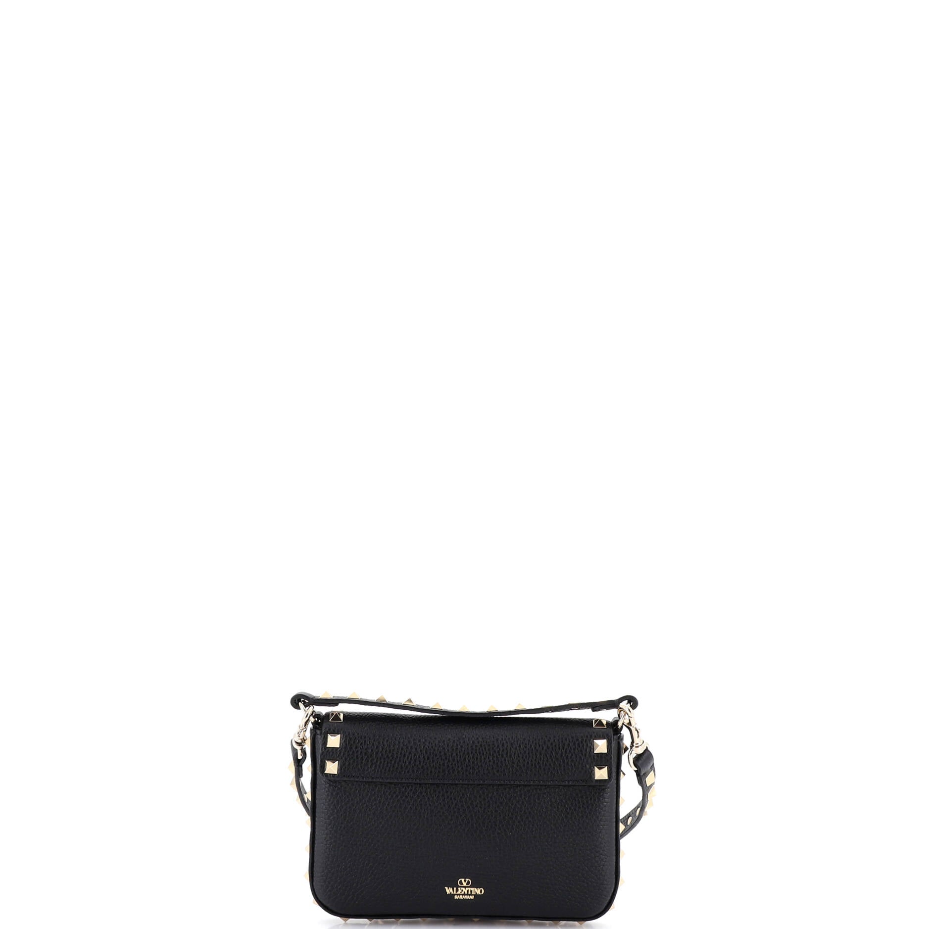 Rockstud Top Handle Crossbody Pouch Leather Mini