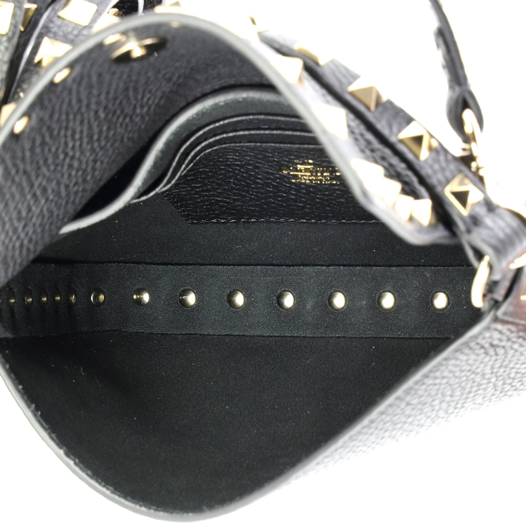 Rockstud Top Handle Crossbody Pouch Leather Mini