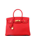 Birkin Handbag Rouge Vif Epsom with Gold Hardware 30