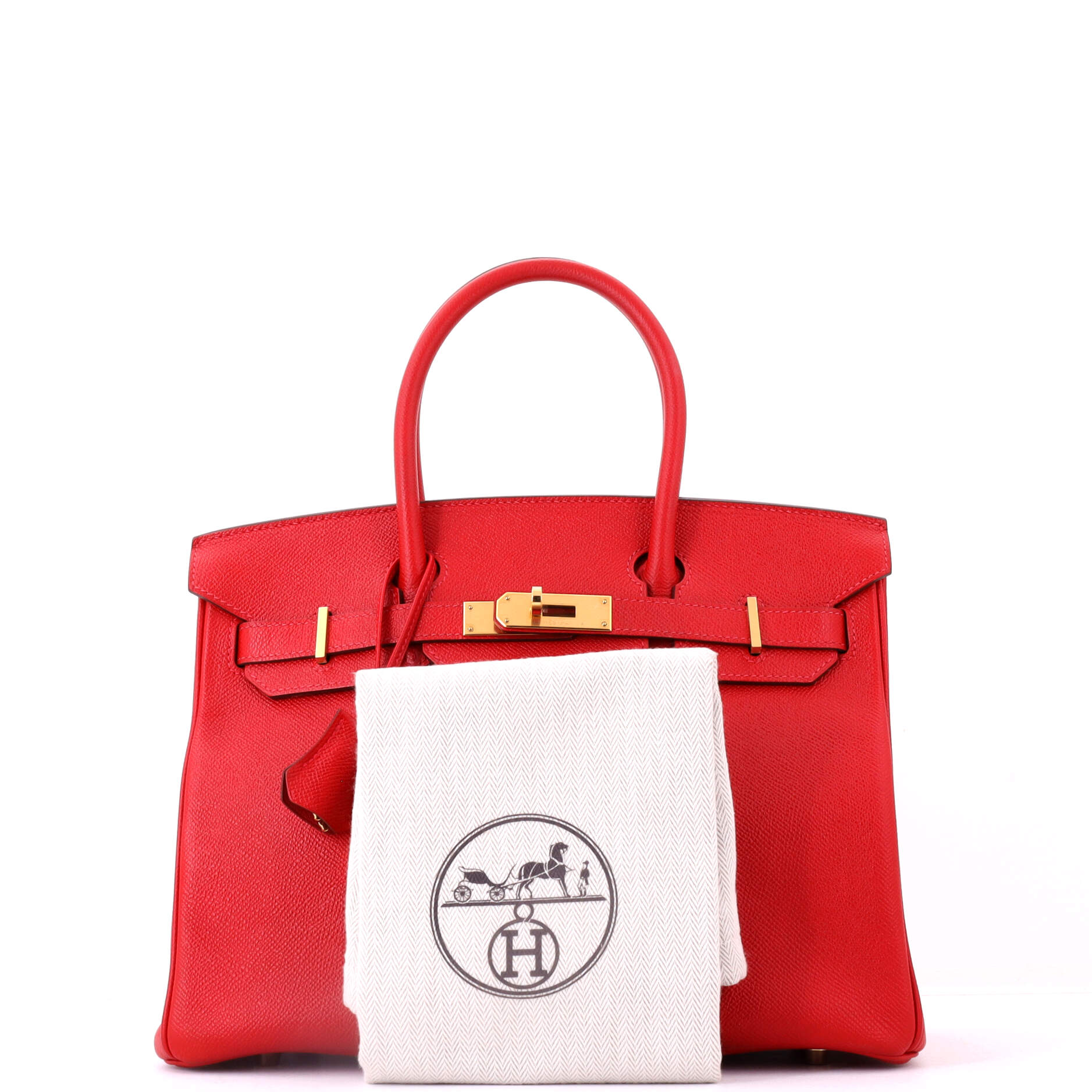 Birkin Handbag Rouge Vif Epsom with Gold Hardware 30
