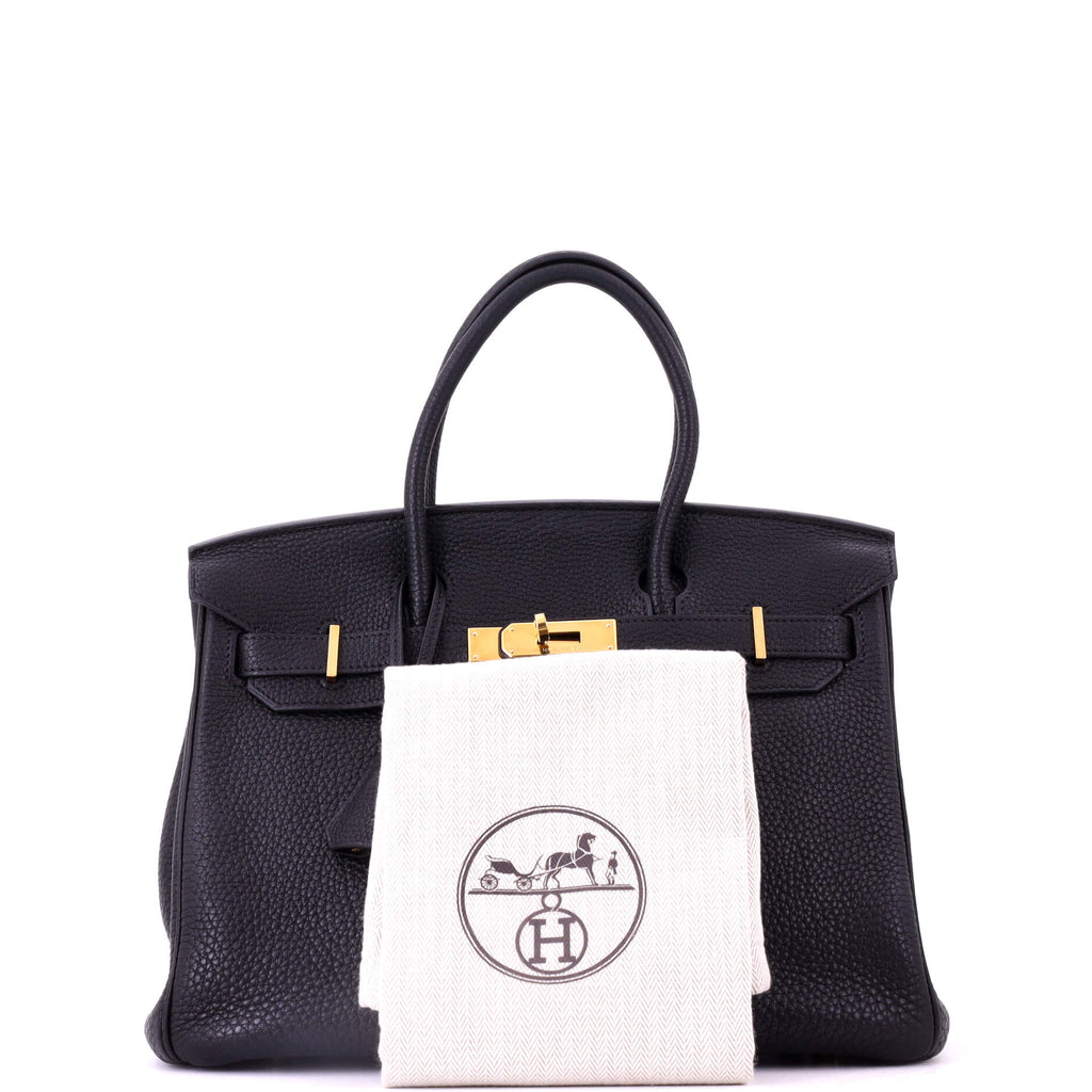 Birkin Handbag Noir Togo with Gold Hardware 30