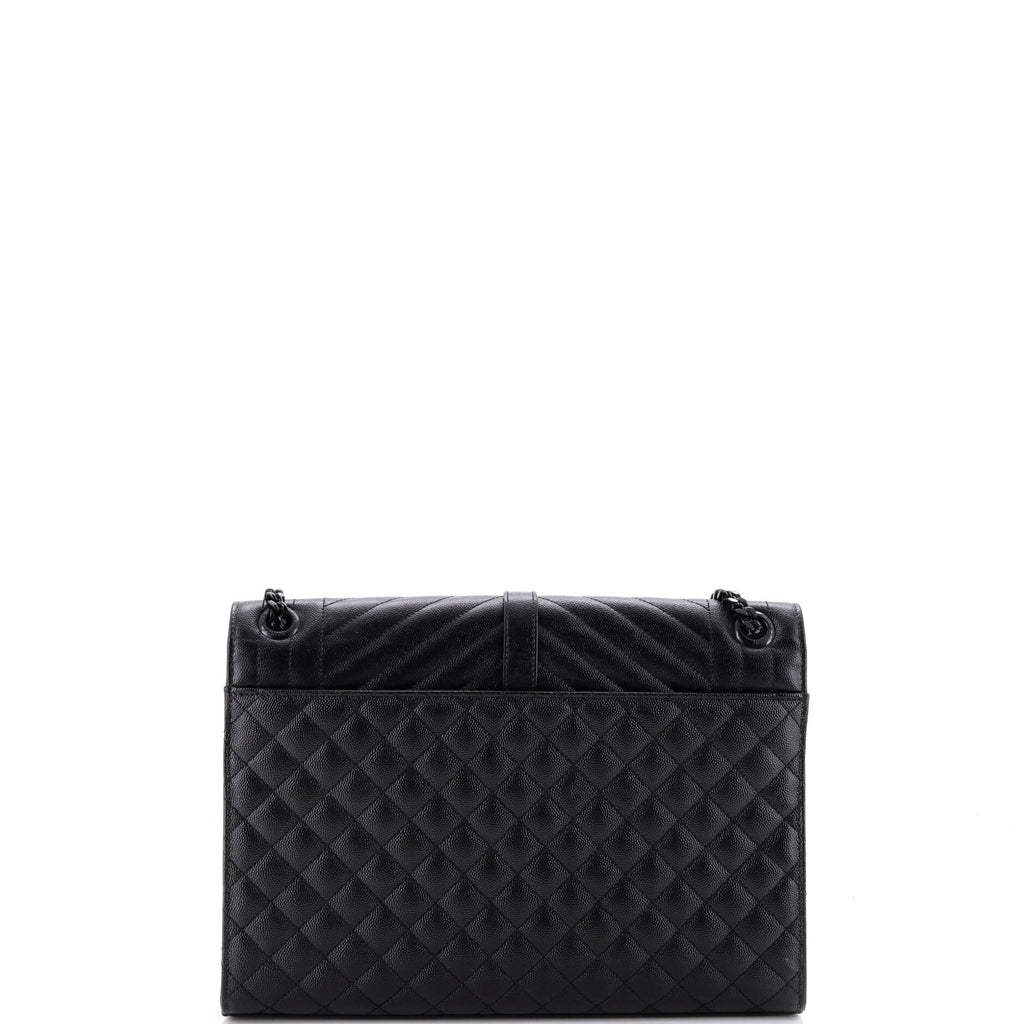 Classic Monogram Envelope Satchel Mixed Matelasse Leather Large