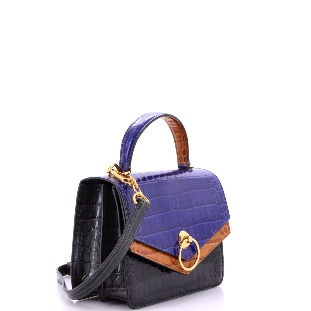 Harlow Satchel Crocodile Embossed Leather Medium