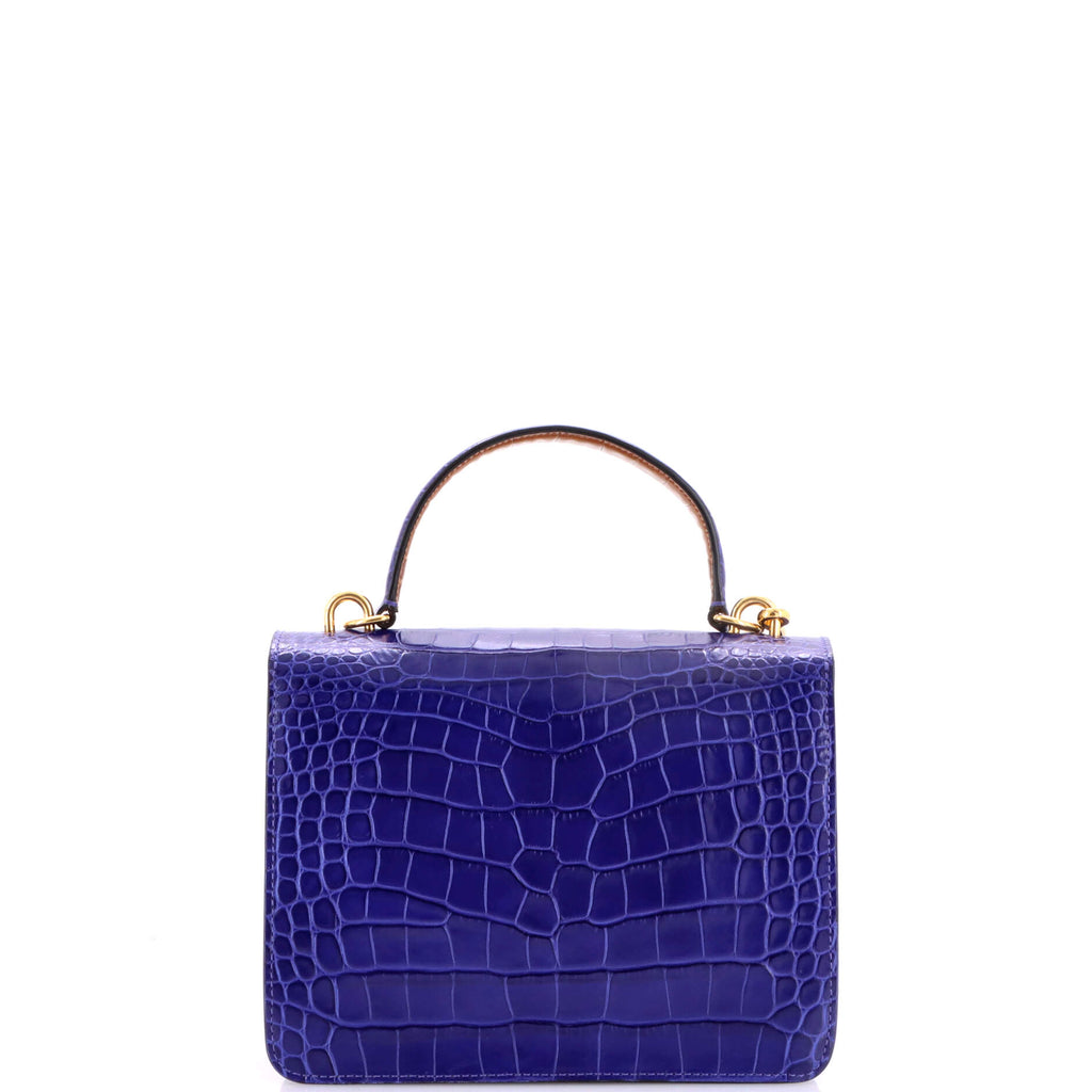 Harlow Satchel Crocodile Embossed Leather Medium