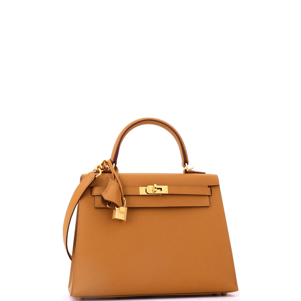 Kelly Handbag Sesame Epsom with Gold Hardware 25