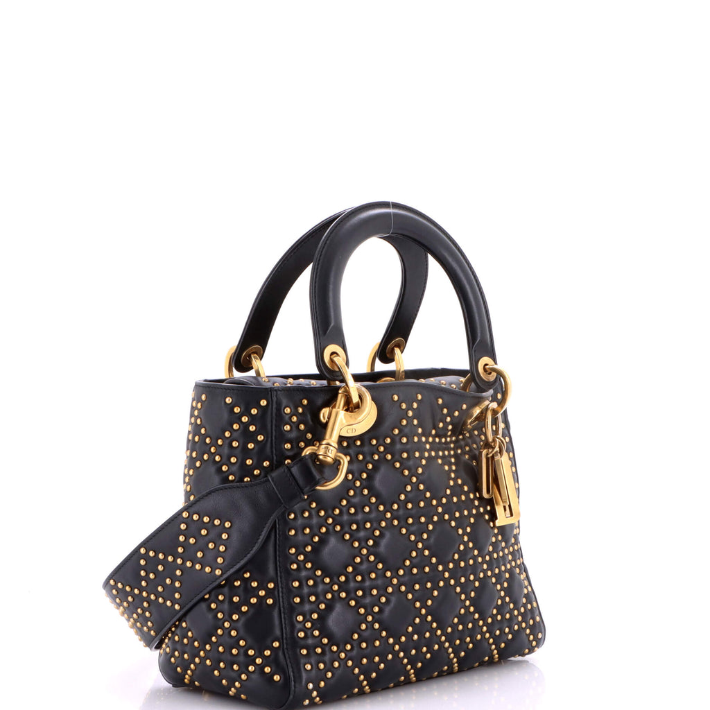 Supple Lady Dior Bag Cannage Studded Lambskin Medium