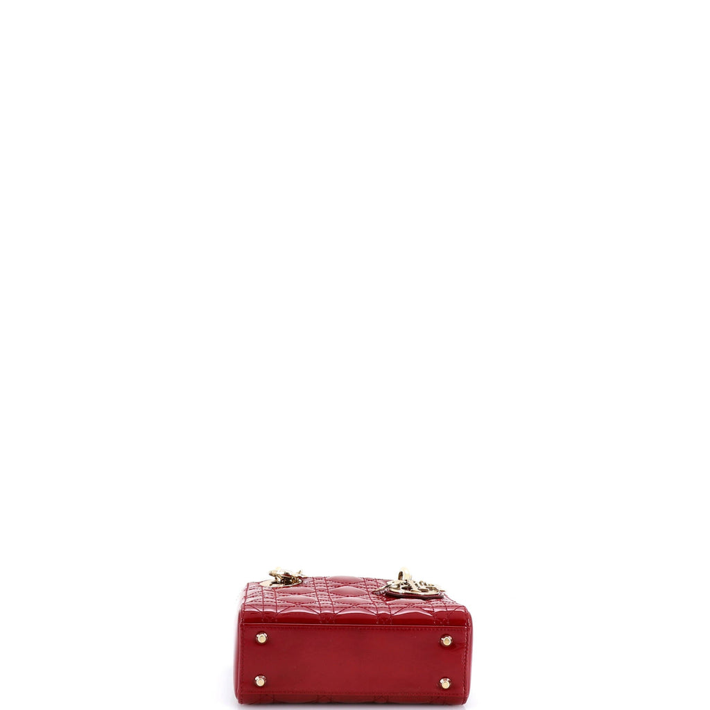Lady Dior Chain Bag Cannage Quilt Patent Mini