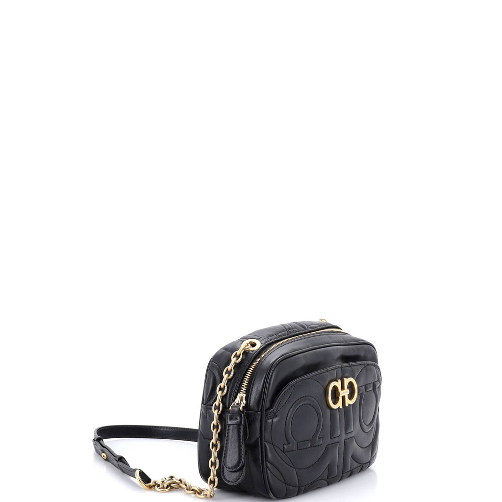Gancini Camera Bag Quilted Leather