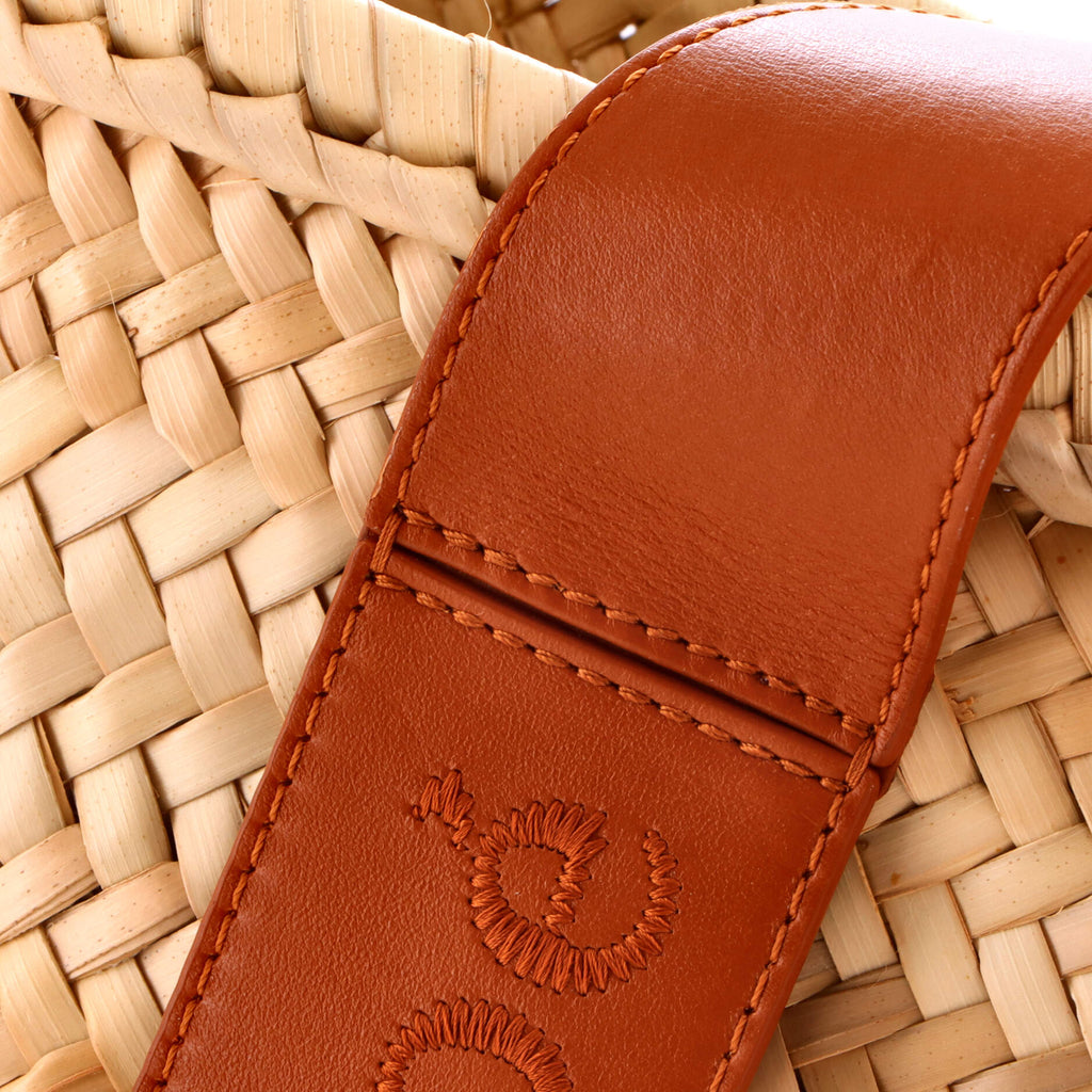 Sense Basket Tote Raffia with Leather Medium