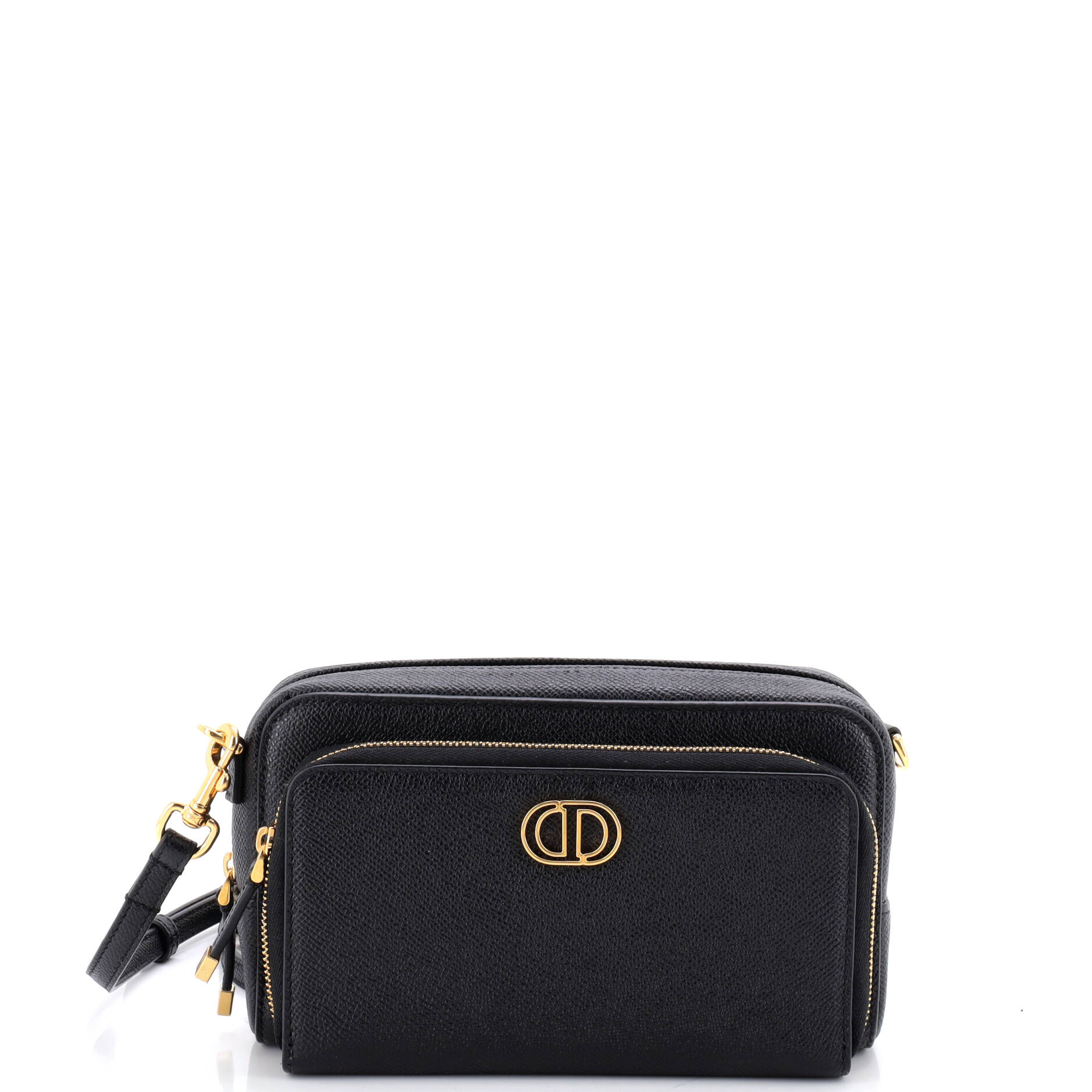 Caro Double Pouch Crossbody Bag Leather