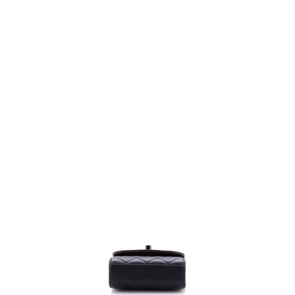 So Black Trendy CC Clutch with Chain Quilted Lambskin Small