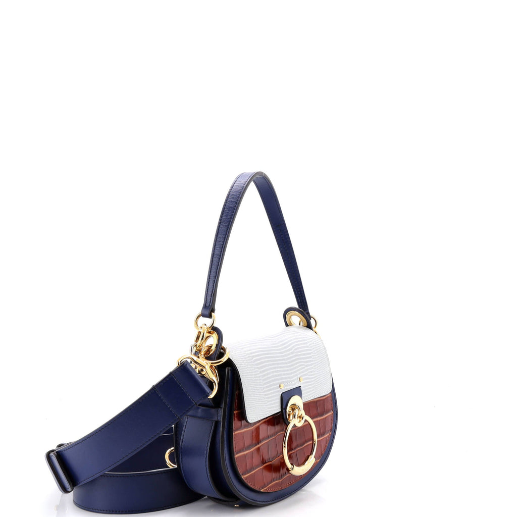 Tess Bag Crocodile and Lizard Embossed Leather Small