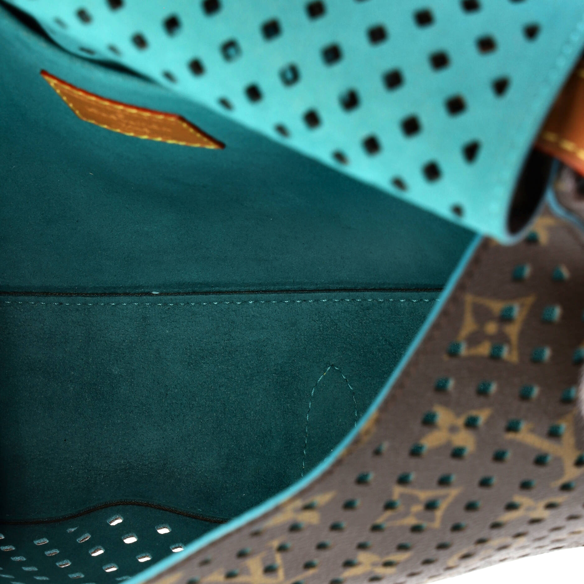 Flore Saumur Handbag Perforated Monogram Canvas