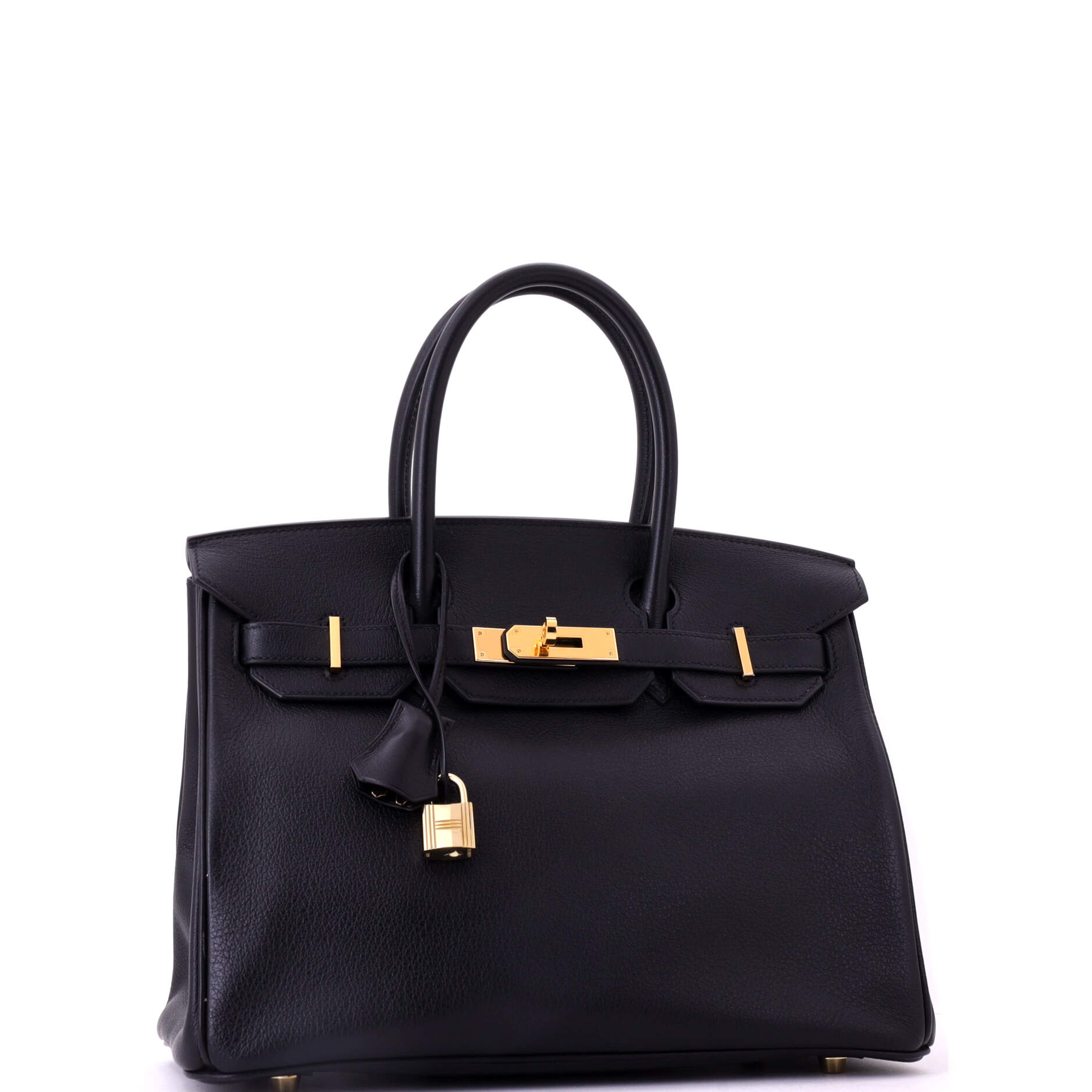 Birkin Handbag Noir Evercolor with Gold Hardware 30