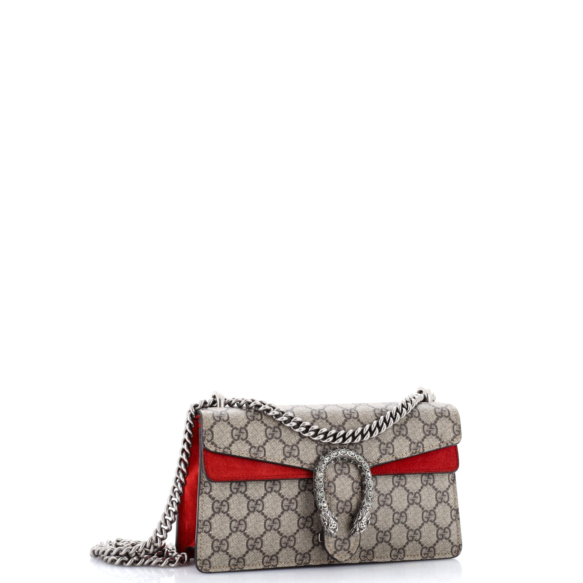 Dionysus Bag GG Coated Canvas with Crystal Embellished Metal Small