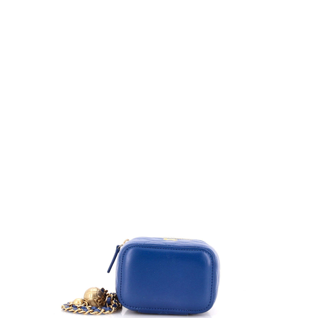 Pearl Crush Vanity Case with Chain Quilted Lambskin Mini