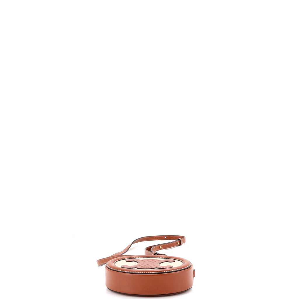 Triomphe Oval Crossbody Bag Canvas and Leather