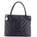 Medallion Tote Quilted Caviar