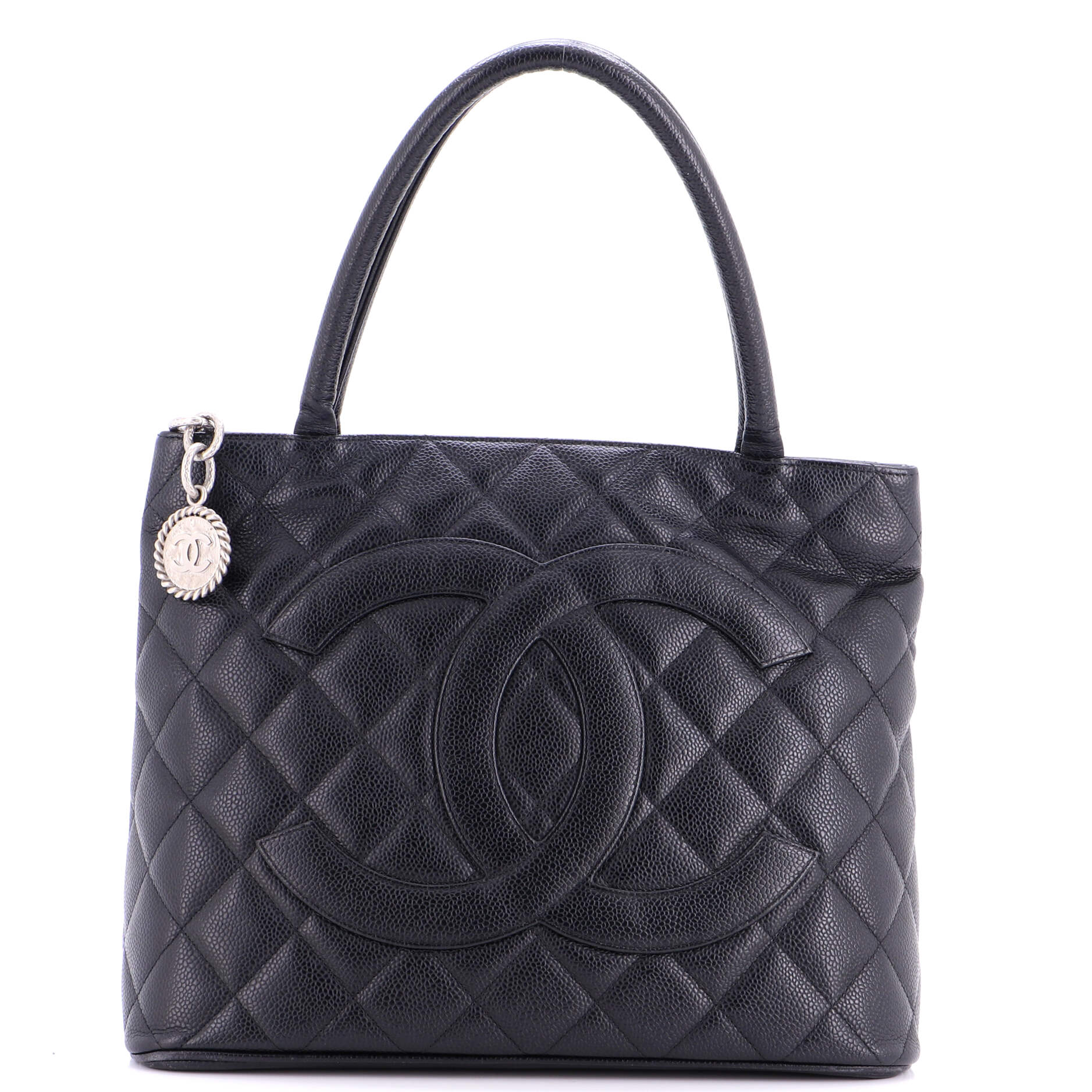 Medallion Tote Quilted Caviar