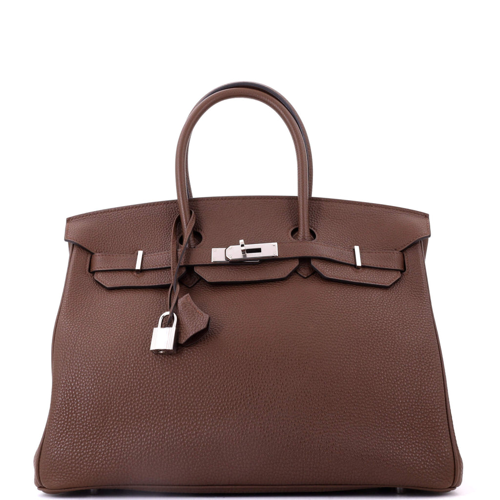 Birkin Handbag Brulee Togo with Palladium Hardware 35