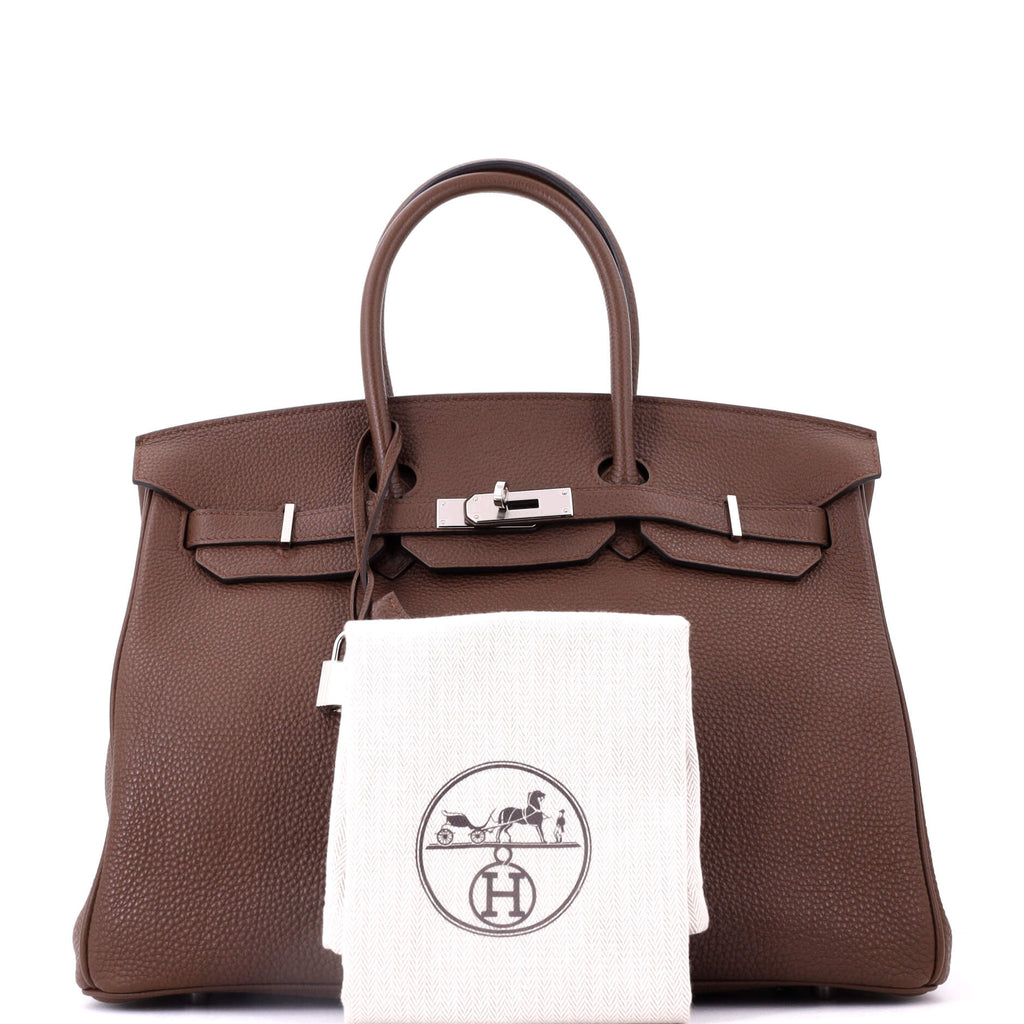 Birkin Handbag Brulee Togo with Palladium Hardware 35