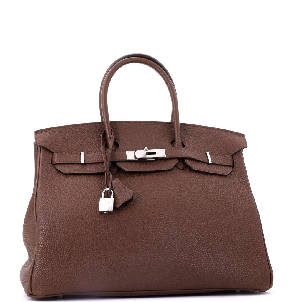 Birkin Handbag Brulee Togo with Palladium Hardware 35